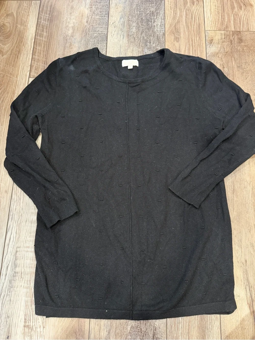 Mud Pie Black Dot Detail Long Sleeve Tunic Top Size M (8-10)